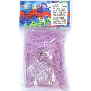 Rainbow Loom Glow Latex Free Color Bands 600 Bands 24 C Clips Light Purple